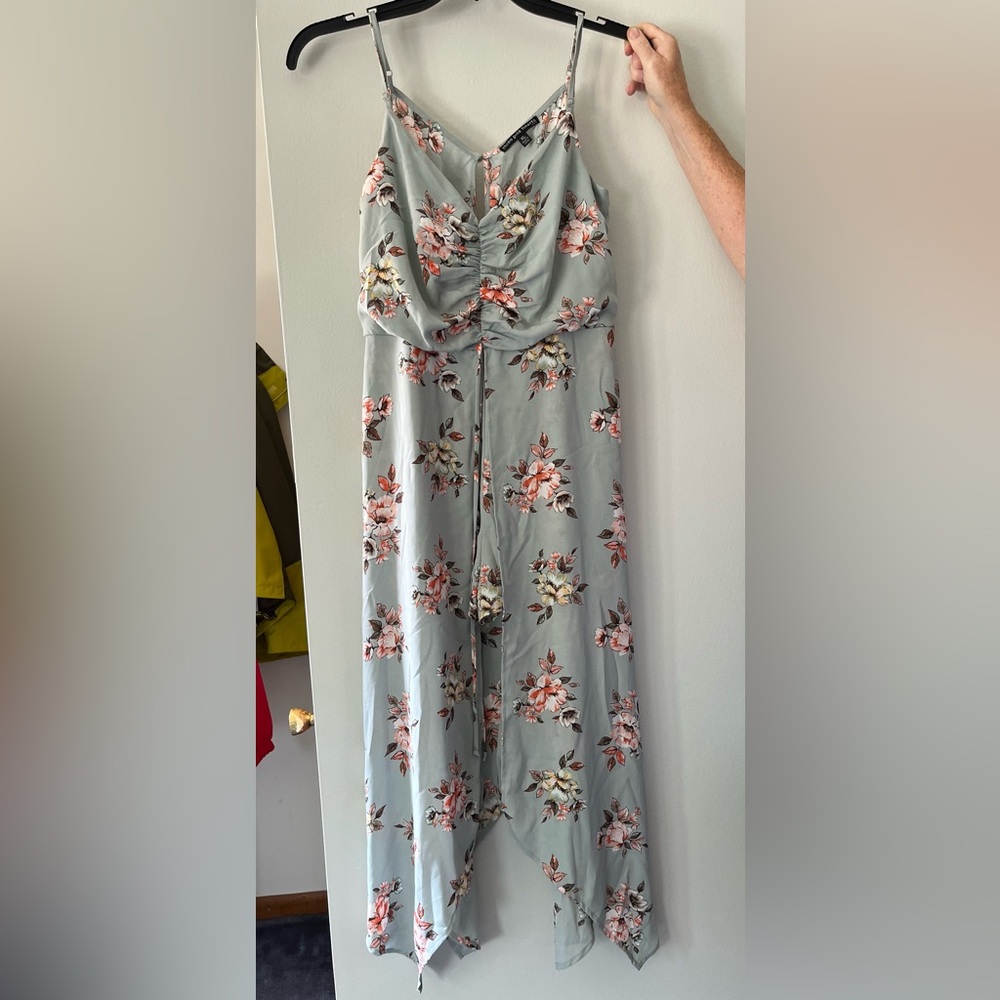 Floral Dress with Shorts in Teal and Pink